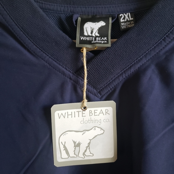 GOLF WINDBREAKER White Bear 2XL lightweight V-neck 1 hunter green & 1 navy - Picture 5 of 8